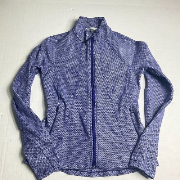 Athleta Jackets & Blazers - Athleta Criss-Cross Hope Zip Track Jacket Purple White Yoga Performance SMALL